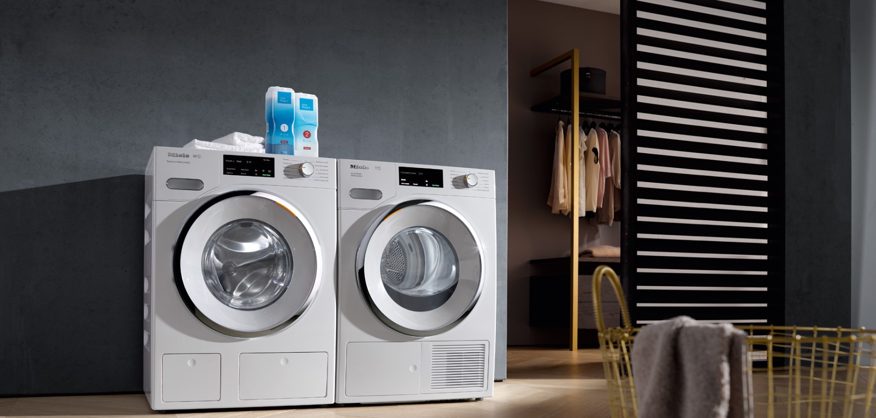 Miele washing machine and tumble dryer with detergent